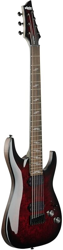 open zoom image for Schecter Omen Elite-7 Electric Guitar, 7-String, Black Cherry Burst, Body Left Front