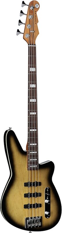 open zoom image for Reverend Triad 4 Electric Bass, Korina Burst, Rosewood Fretboard, Body Left Front