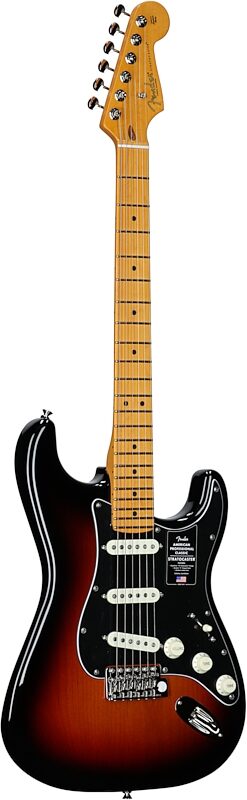 open zoom image for Fender American Professional Classic Stratocaster Electric Guitar, Maple Fingerboard (with Gig Bag), 3-Color Sunburst, Body Left Front