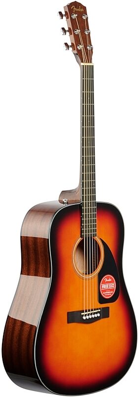 open zoom image for Fender CD-60 V3 Dreadnought Acoustic Guitar (with Case), Sunburst, Body Left Front