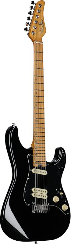 open zoom image for Schecter MV-6 Electric Guitar, with Maple Fingerboard, Gloss Black, Open Box (Very Good), Body Left Front