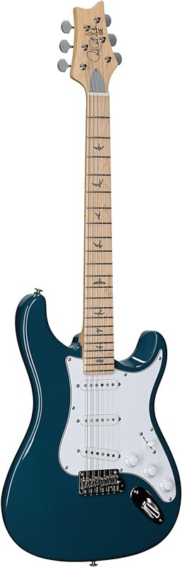 open zoom image for PRS Paul Reed Smith SE Silver Sky Electric Guitar, Maple Fretboard (with Gig Bag), Nylon Blue, Body Left Front