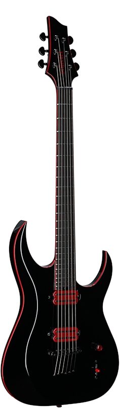 open zoom image for Schecter Sunset 6 Red Dawn Electric Guitar, Gloss Black, Body Left Front