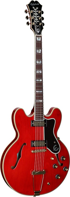 open zoom image for Epiphone Masterbilt Gem Archer Sheraton Electric Guitar (with Case), Cherry, Body Left Front