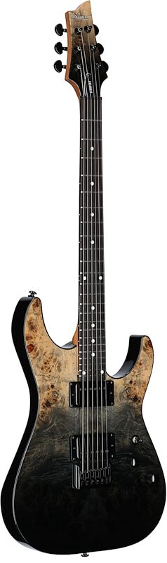 open zoom image for Schecter C-1 Standard Electric Guitar, Black Fade Burst Burl, Body Left Front