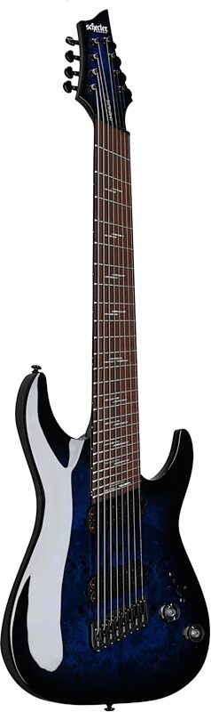 open zoom image for Schecter Omen Elite-8 Multiscale Electric Guitar, 8-String, Blue Burst, Body Left Front