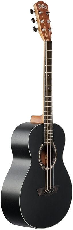 open zoom image for Washburn Apprentice G Mini5 Acoustic Guitar (with Gig Bag), Black Matte, Body Left Front