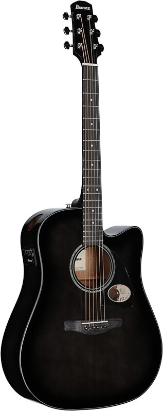 open zoom image for Ibanez AAD77CE HG Acoustic-Electric Guitar, Transparent Black Sunburst, Body Left Front