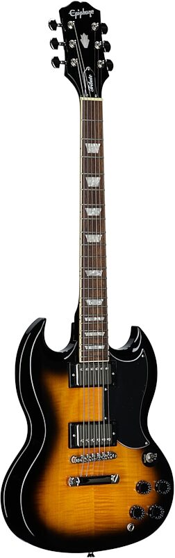 open zoom image for Epiphone SG Tribute Plus Electric Guitar, Vintage Sunburst, Open Box (Very Good), Body Left Front