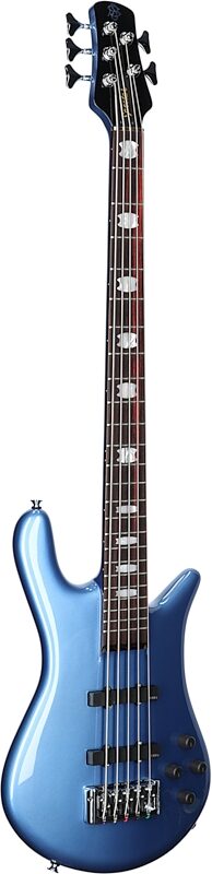 open zoom image for Spector Euro 5 Classic Electric Bass, 5-String (with Gig Bag), Metallic Blue Gloss, Body Left Front
