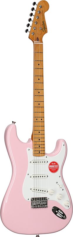 open zoom image for Squier Classic Vibe '50s Stratocaster HT Electric Guitar, with Maple Fingerboard, Shell Pink, Body Left Front