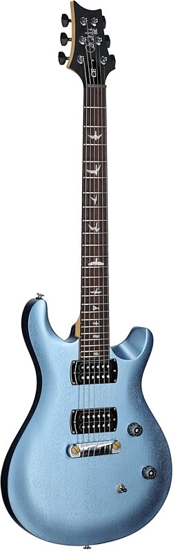 open zoom image for PRS Paul Reed Smith SE CE24 Standard Stoptail Electric Guitar (with Gig Bag), Satin Ice Blue Metallic, Body Left Front