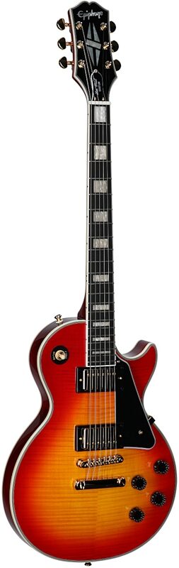 open zoom image for Epiphone Inspired by Gibson Les Paul Custom Electric Guitar, (with Gig Bag), Heritage Cherry Sunburst, Body Left Front