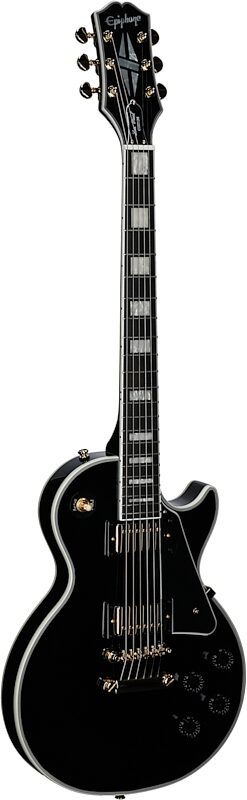 open zoom image for Epiphone Inspired by Gibson Les Paul Custom Electric Guitar, (with Gig Bag), Ebony, Body Left Front