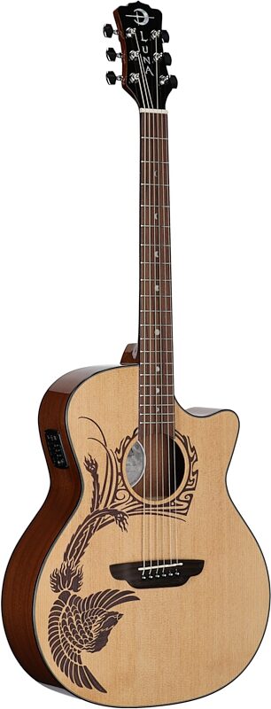 open zoom image for Luna Oracle Phoenix Spruce Acoustic-Electric Guitar, New, Body Left Front