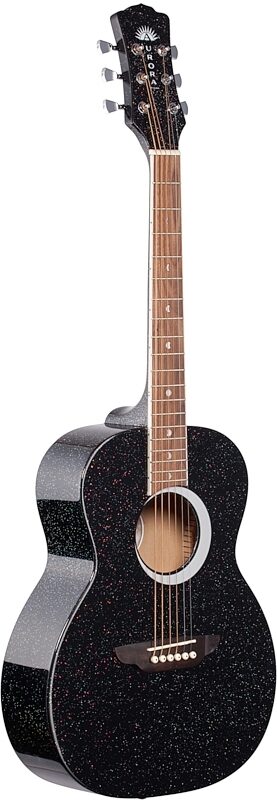open zoom image for Luna Aurora Borealis 3/4-Size Acoustic Guitar, Black, Body Left Front