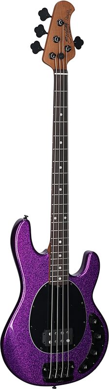 open zoom image for Sterling by Music Man StingRay RAY34 Electric Bass, Purple Sparkle, Rosewood Fretboard, Body Left Front