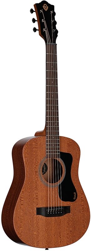 open zoom image for Guild Traveler Mini Dreadnought Mahogany Acoustic Guitar (with Gig Bag), New, Body Left Front