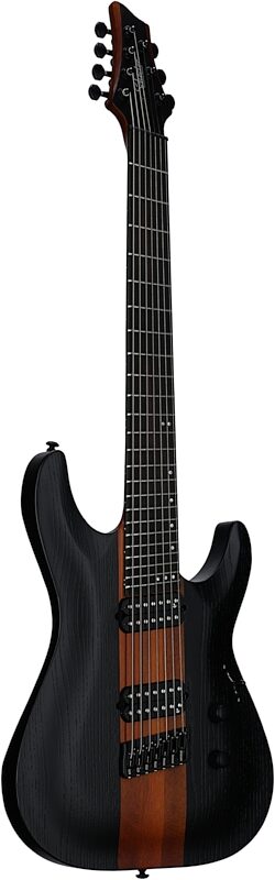 open zoom image for Schecter Rob Scallon C-7 Multi-Scale Electric Guitar, 7-String, Satin Dark Roast, Body Left Front