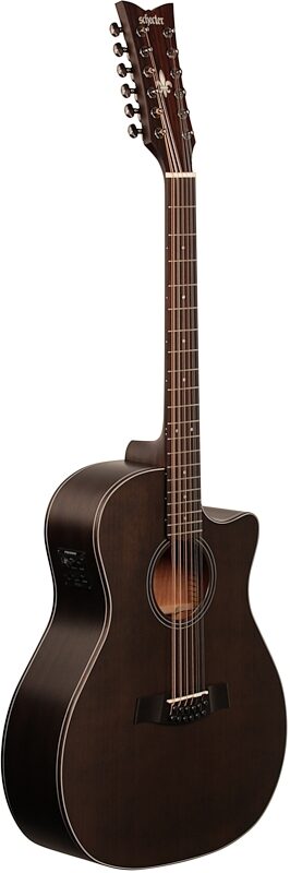 open zoom image for Schecter Orleans Studio Acoustic-Electric Guitar, 12-String, Satin See Thru Black, Body Left Front
