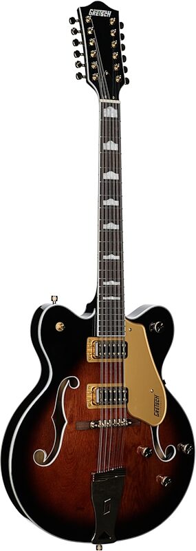 open zoom image for Gretsch G5422G-12 Electromatic Hollowbody Electric Guitar, 12-String, Barrel Burst, Body Left Front