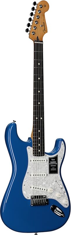 open zoom image for Fender Player II Modified Stratocaster Electric Guitar, Rosewood Fingerboard (with Gig Bag), Electric Blue, Body Left Front