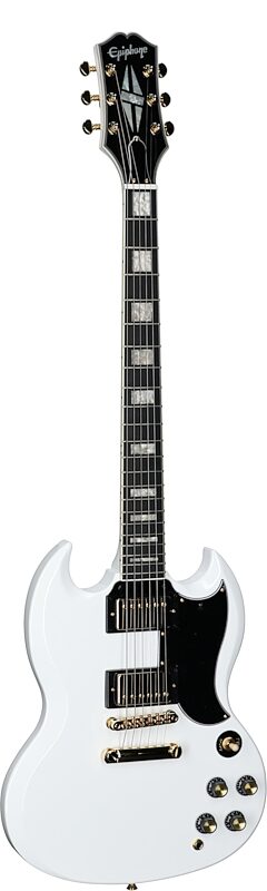 open zoom image for Epiphone Inspired by Gibson SG Custom Electric Guitar (with Gig Bag), Alpine White, Body Left Front