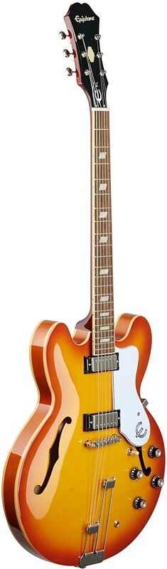 open zoom image for Epiphone Riviera Semi-Hollowbody Archtop Electric Guitar, Royal Tan, Body Left Front