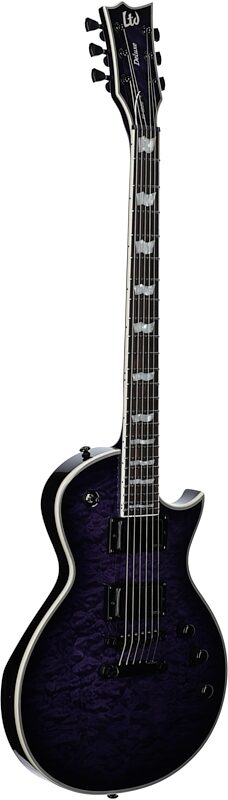 open zoom image for ESP LTD EC-1000-QM Electric Guitar, with EMG Pickups, See-Thru Purple Sunburst, Body Left Front