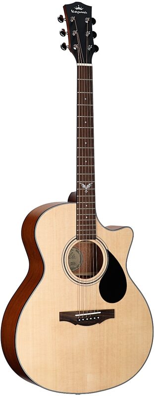 open zoom image for Kepma Fenix Grand Auditorium Acoustic Guitar, Natural Finish, Spruce / Mahogany, with Gig Bag, Body Left Front
