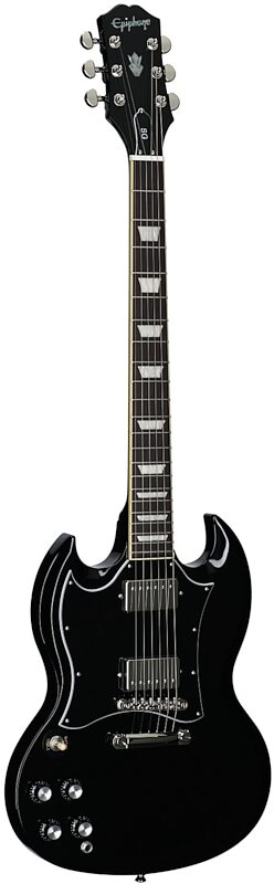 open zoom image for Epiphone Inspired by Gibson SG Standard Electric Guitar, Left-Handed (with Gig Bag), Ebony, Body Left Front