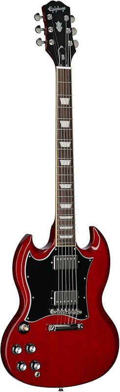open zoom image for Epiphone Inspired by Gibson SG Standard Electric Guitar, Left-Handed (with Gig Bag), Cherry, Open Box (Very Good), Body Left Front