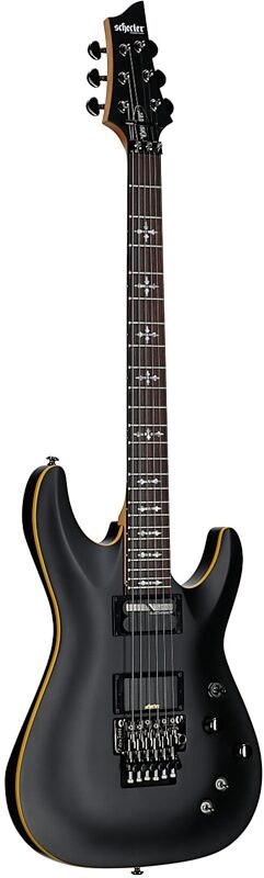 open zoom image for Schecter Demon-6 FR-S Electric Guitar, Aged Black Satin, Body Left Front