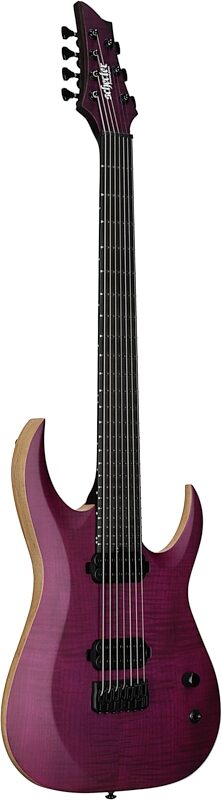 open zoom image for Schecter John Browne Tao-7 Electric Guitar, 7-String, Transparent Purple, Open Box (Very Good), Body Left Front