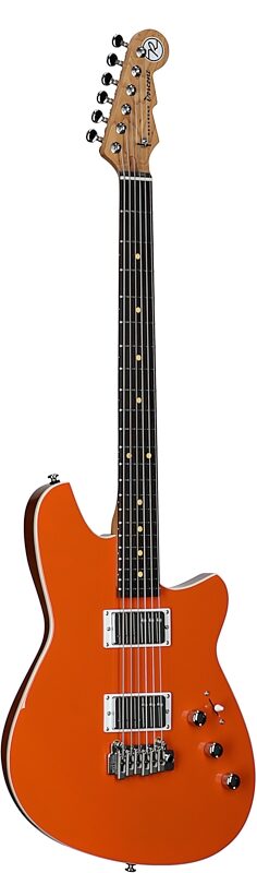 open zoom image for Reverend Descent W Baritone Electric Guitar, Baked Orange, Body Left Front