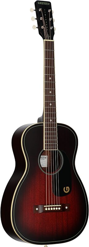 open zoom image for Gretsch G9500 Jim Dandy Parlor Flat Top Acoustic Guitar, Deep Cherry Burst, Body Left Front