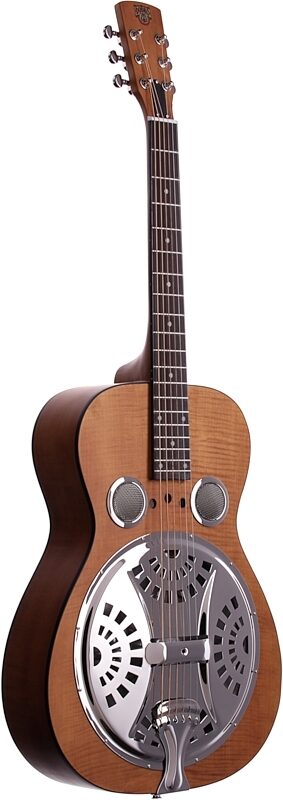 open zoom image for Epiphone Dobro Hound Dog Deluxe Roundneck Resonator Guitar, Vintage Brown, Body Left Front