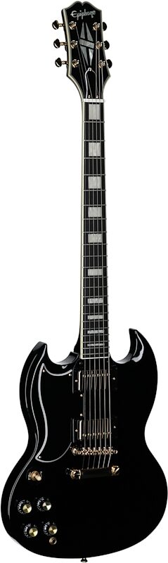 open zoom image for Epiphone Inspired by Gibson SG Custom Electric Guitar, Left-Handed (with Gig Bag), Ebony, Body Left Front