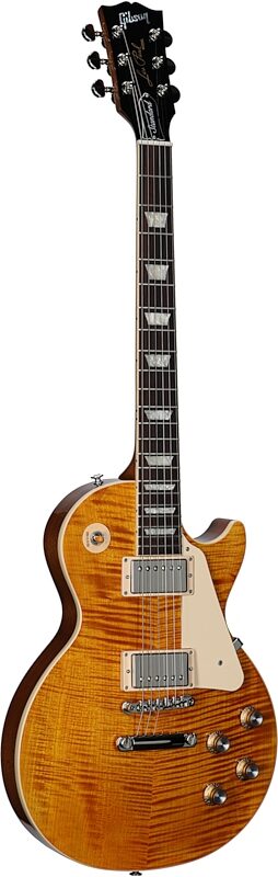 open zoom image for Gibson Les Paul Standard 60s Custom Color Electric Guitar, Figured Top (with Case), Honey Amber, Body Left Front