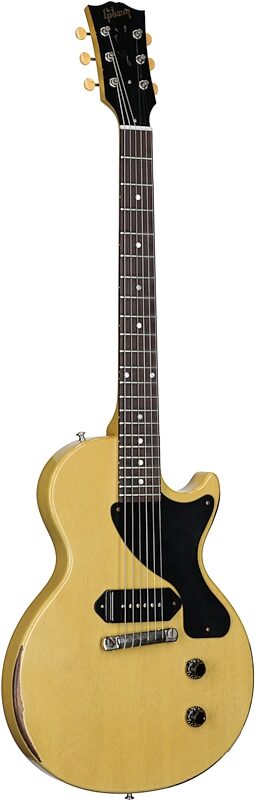 open zoom image for Gibson Custom 1957 Les Paul Junior Murphy Lab Heavy Aged Electric Guitar (with Case), TV Yellow, Body Left Front