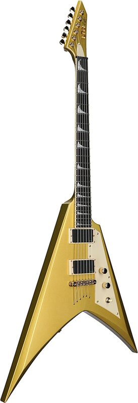 open zoom image for ESP LTD Kirk Hammett KH-V Electric Guitar (with Case), Metallic Gold, Body Left Front
