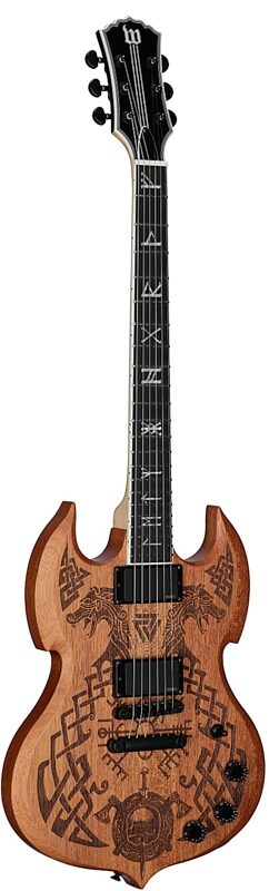 open zoom image for Wylde Audio Barbarian Carveworks Electric Guitar, Natural Satin, Body Left Front