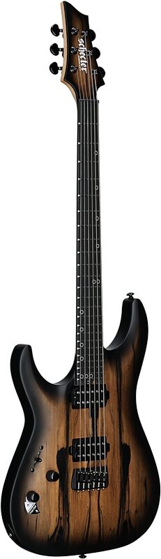 open zoom image for Schecter C-1 Pale Moon Ebony Electric Guitar, Left-Handed, Natural Satin Black Burst, Body Left Front
