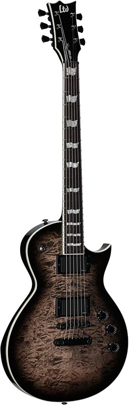 open zoom image for ESP LTD Eclipse EC-400QM Electric Guitar, See-Thru Black Sunburst, Body Left Front