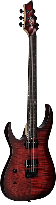 open zoom image for Schecter Sunset-6 Extreme Electric Guitar, Left-Handed, Scarlet Burst, Body Left Front