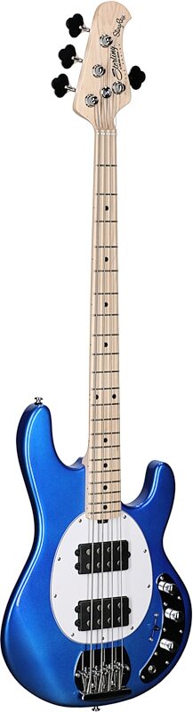 open zoom image for Sterling by Music Man Ray4HH Electric Bass Guitar, Cobra Blue, Hard Maple Fretboard, Body Left Front