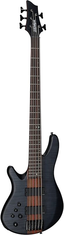 open zoom image for Schecter Charles Berthoud CB-5 Electric Bass, 5-String (Left-Handed), See-Thru Black, Body Left Front