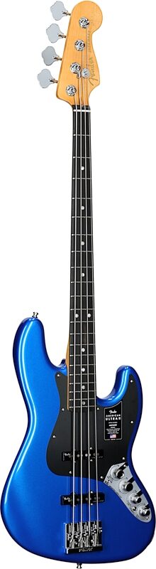 open zoom image for Fender American Ultra II Jazz Electric Bass, with Ebony Fingerboard (with Case), Noble Blue, Body Left Front