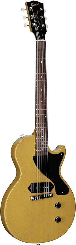 open zoom image for Gibson Les Paul Junior Vintage Electric Guitar (with Case), TV Yellow, Body Left Front