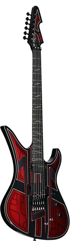 open zoom image for Schecter Avenger FRS Przym Vespid Electric Guitar, Metallic Red, Body Left Front